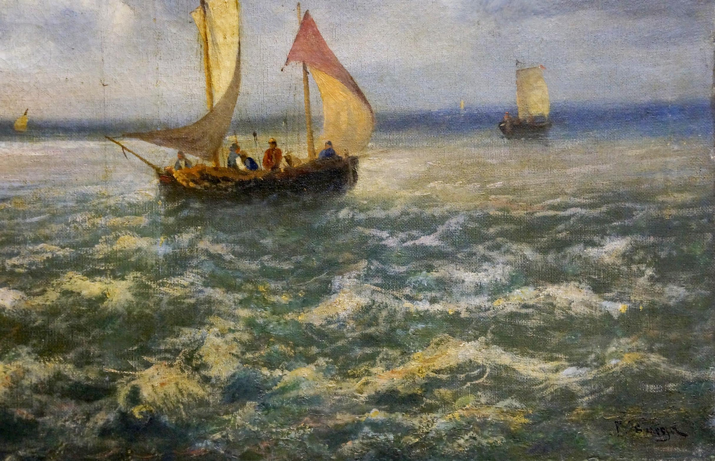 Oil painting Ship at sea