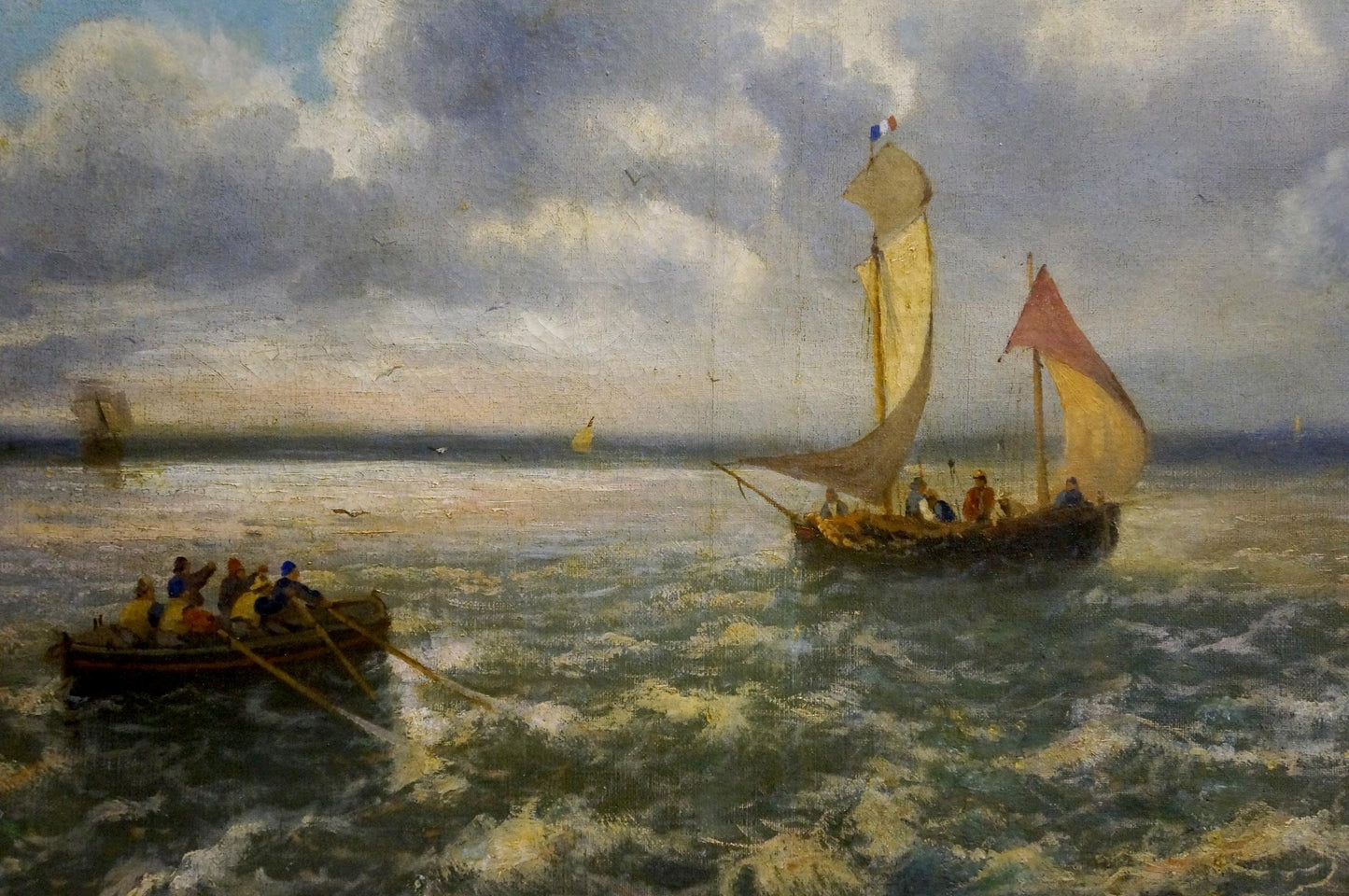 Oil painting Ship at sea