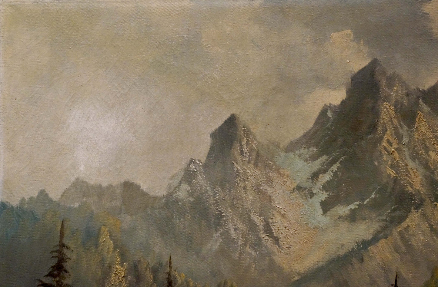 Oil painting House by the hill