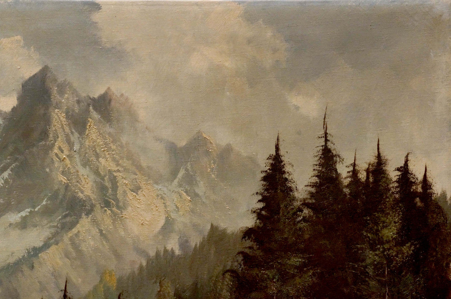 Oil painting House by the hill