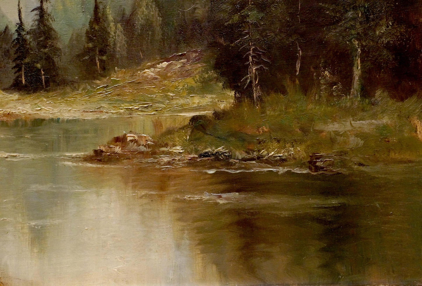 Oil painting House by the hill