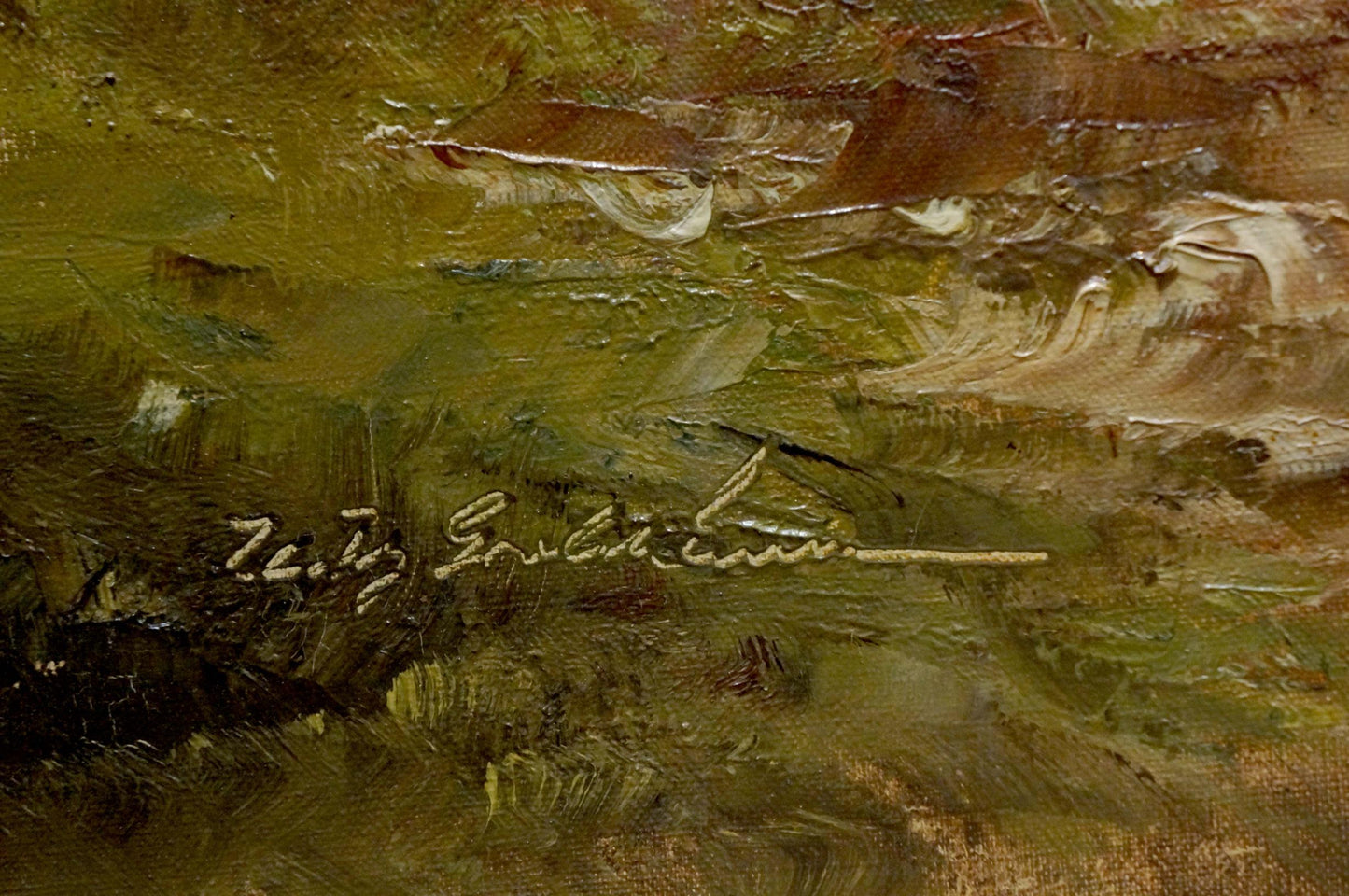 Oil painting House by the hill