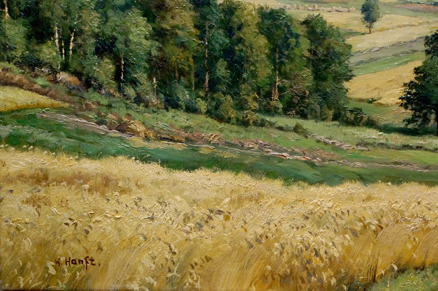 Oil painting Landscape with field