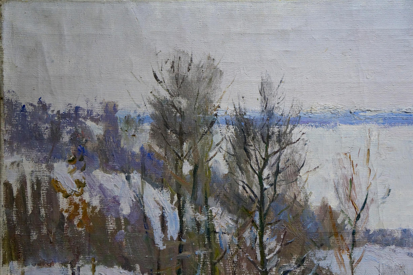 Oil painting Landscape of winter fields Matvey Kogan-Shats