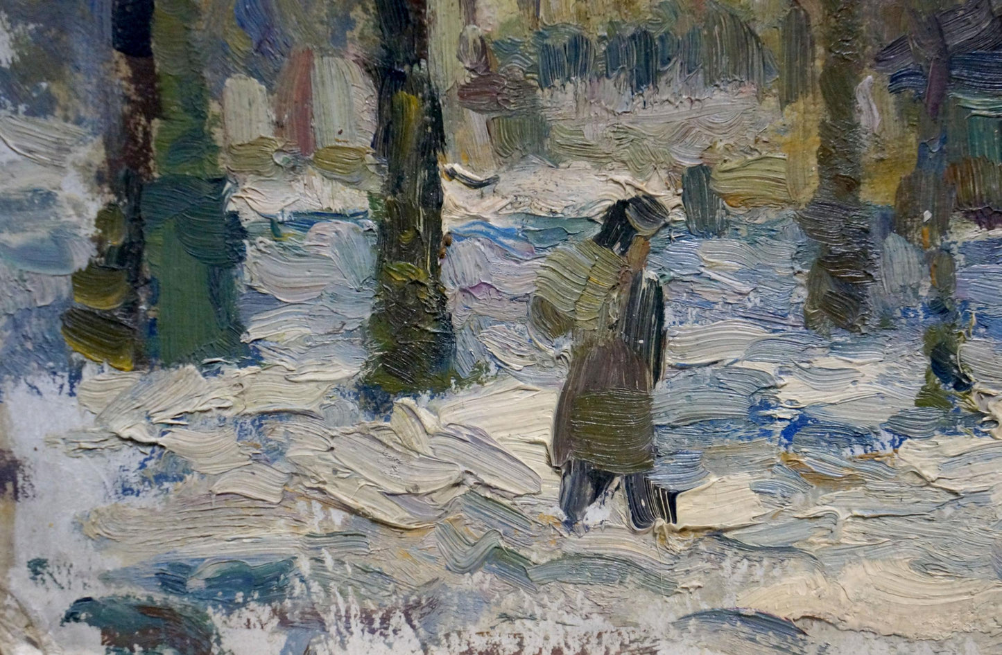 Oil painting Winter evening Migulko Victor Vasilievich