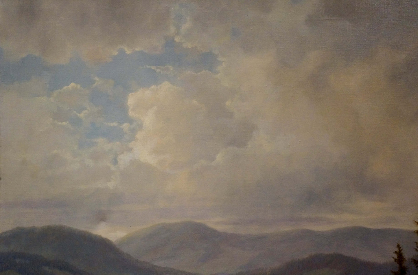 Oil painting Mountain Forest European artist