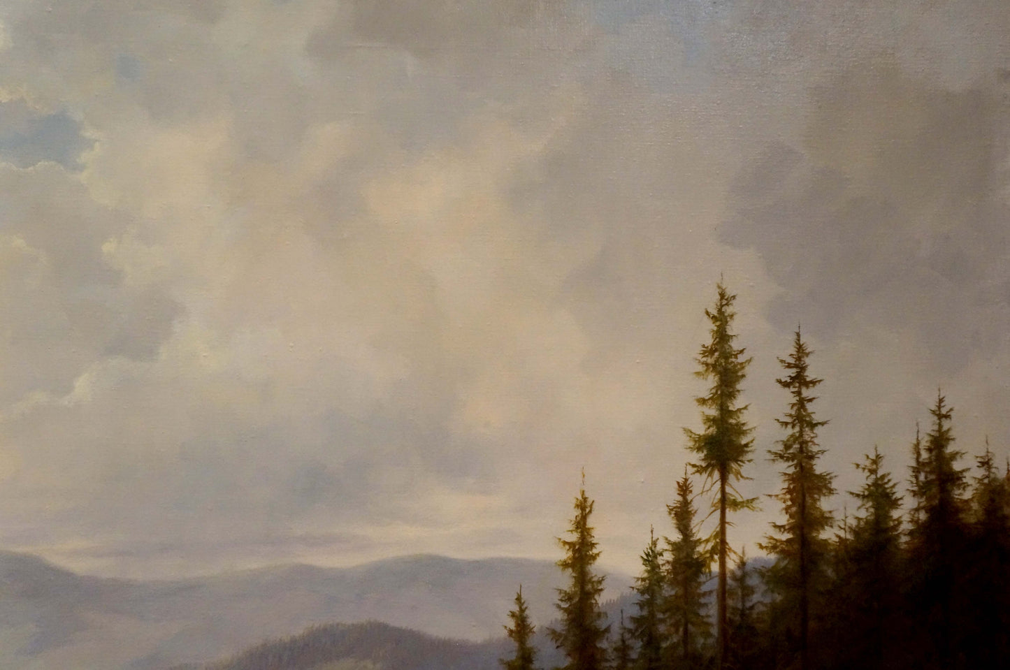 Oil painting Mountain Forest European artist