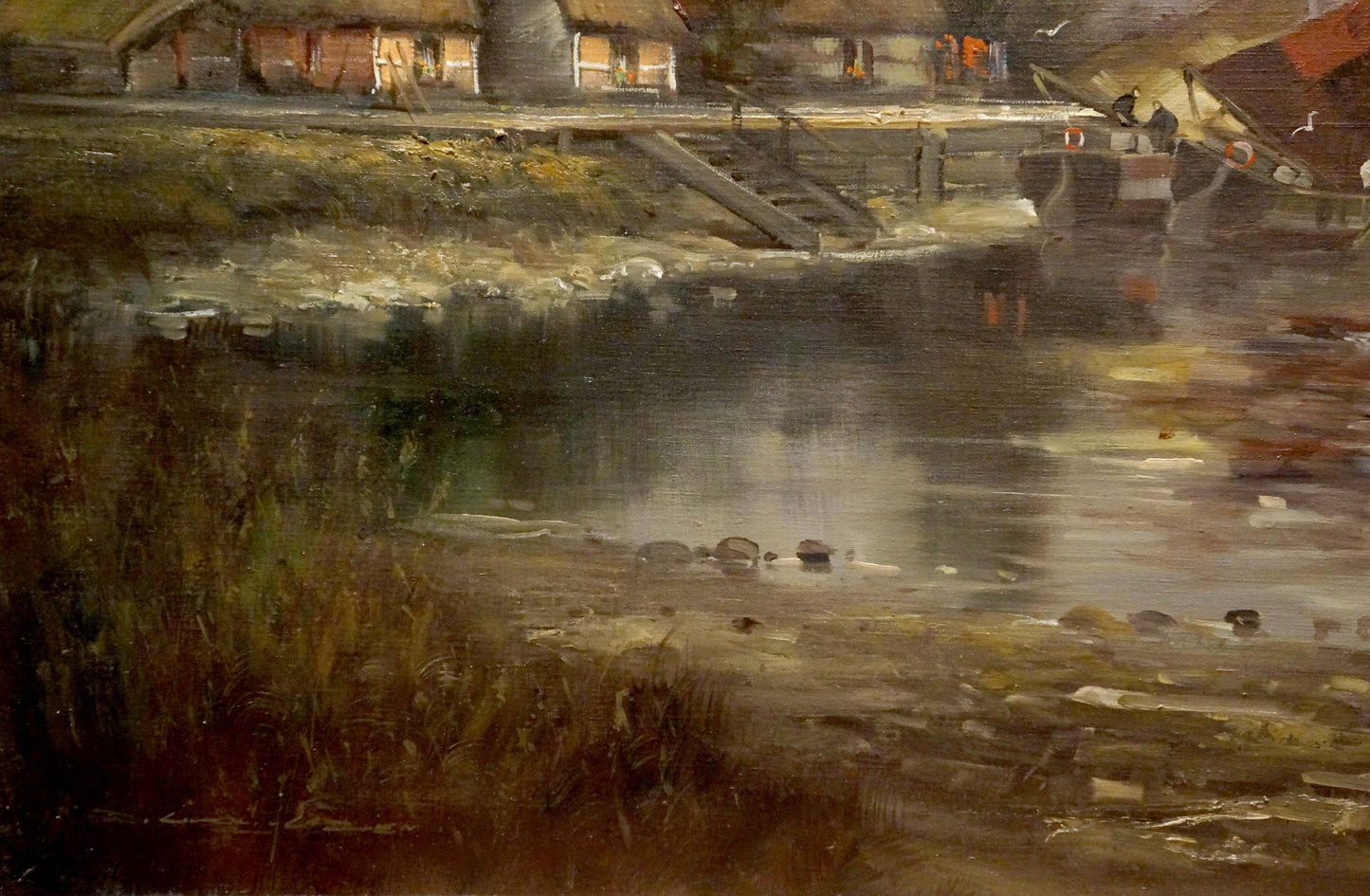 Oil painting Seaside Sundown Unknown artist