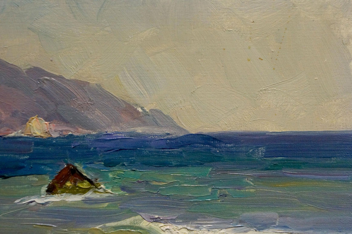 Oil painting Seascape on a hot day Arkady Strelov