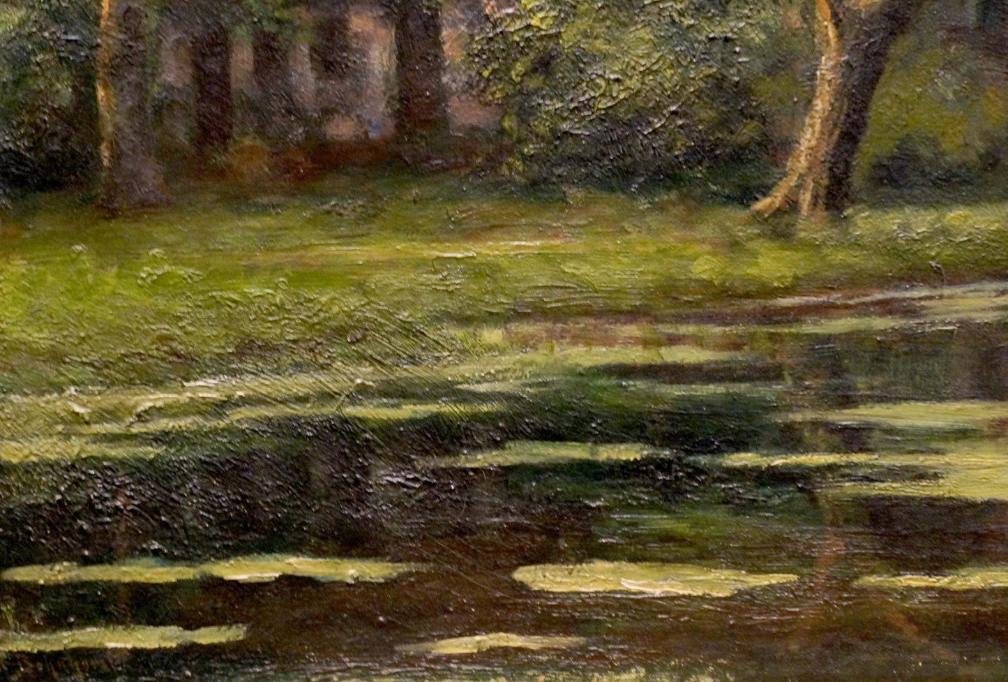 Oil painting Ducks on the river Unknown artist