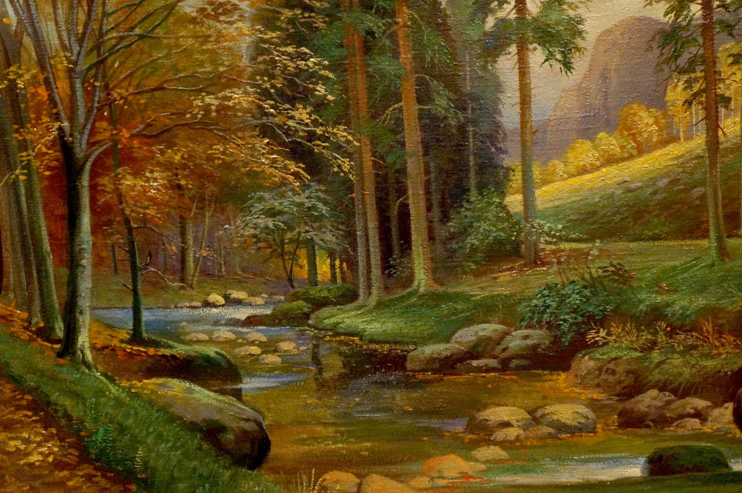 Oil painting Evening fairy forest