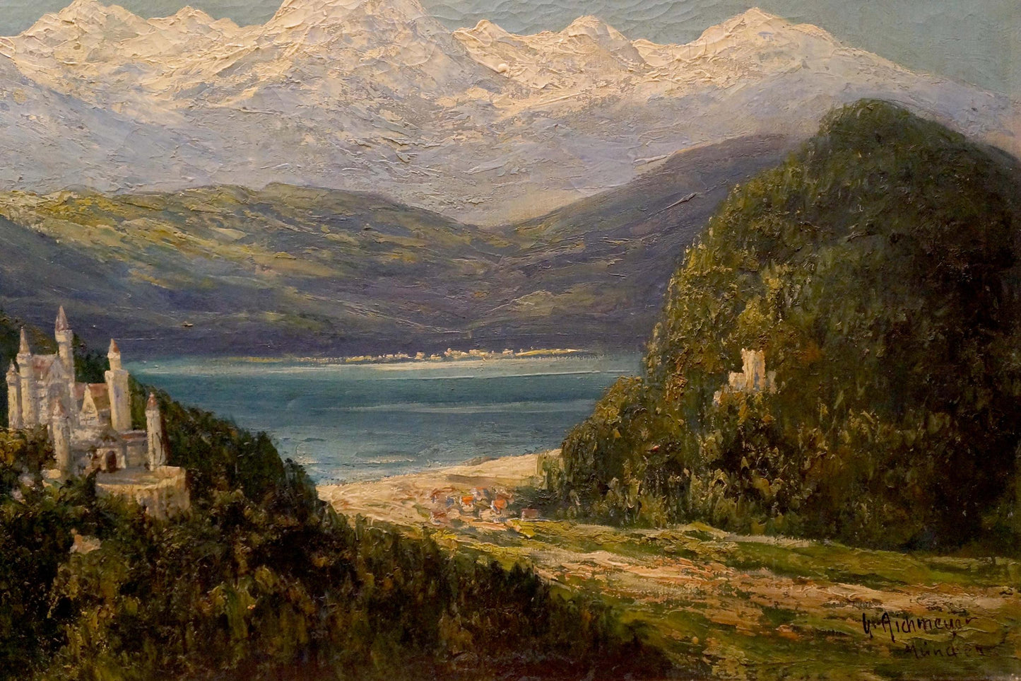 Oil painting Castle landscape