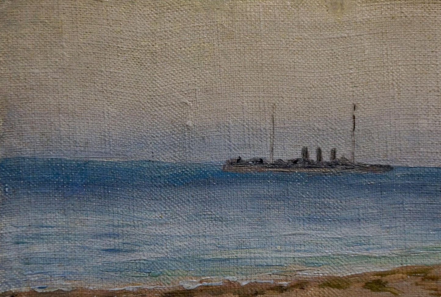 Oil painting Seascape with ship Unknown artist