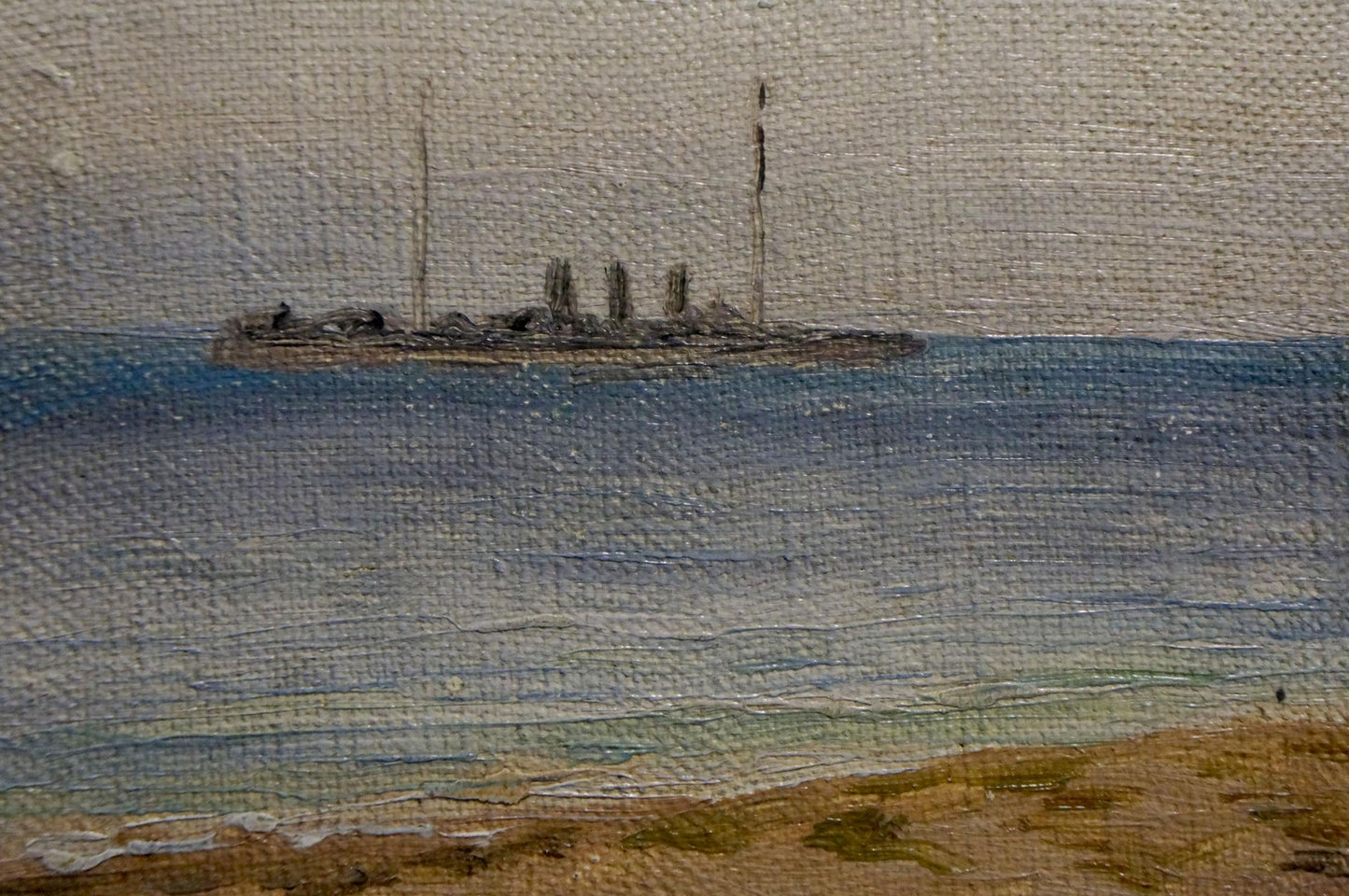 Oil painting Seascape with ship Unknown artist