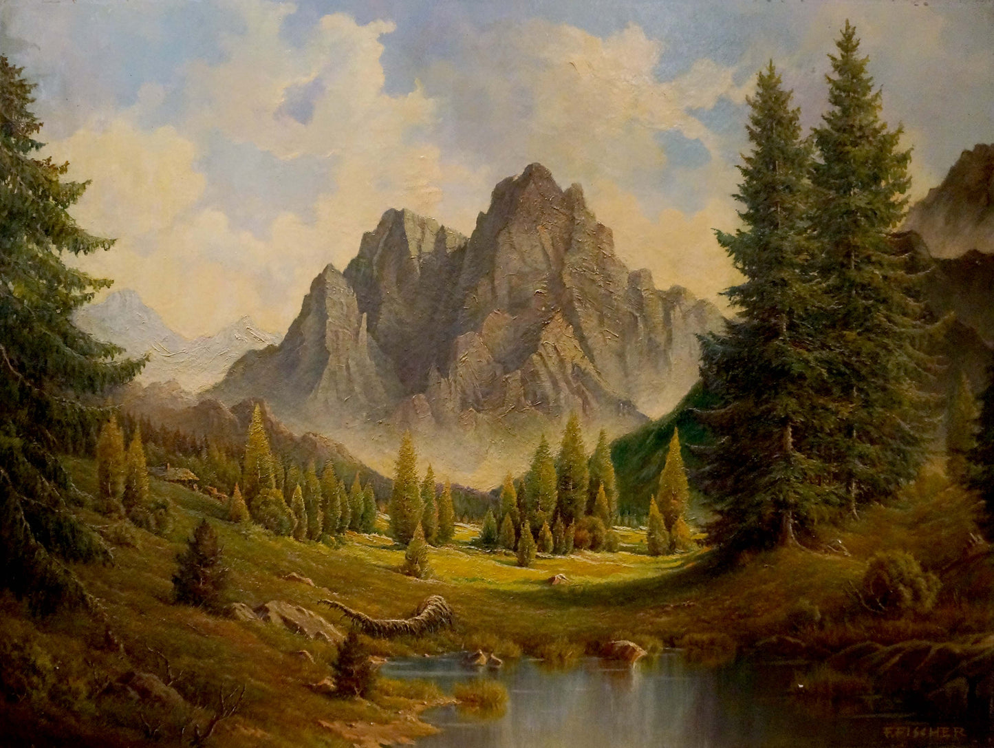 Oil painting Natural wonder F. Fischer