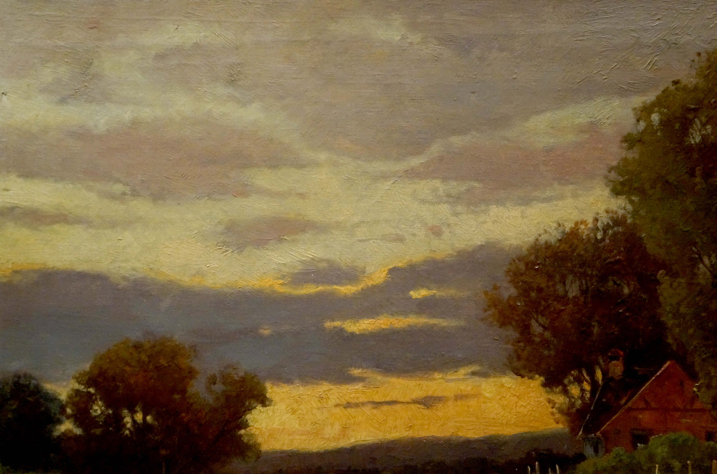 Oil painting Evening sunset