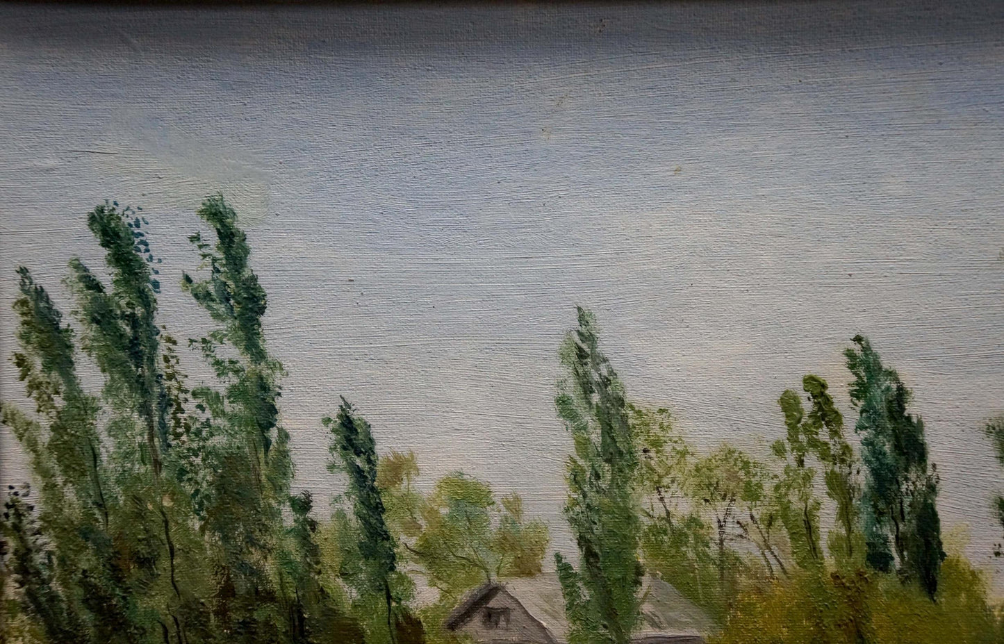 Oil painting At the house on the outskirts