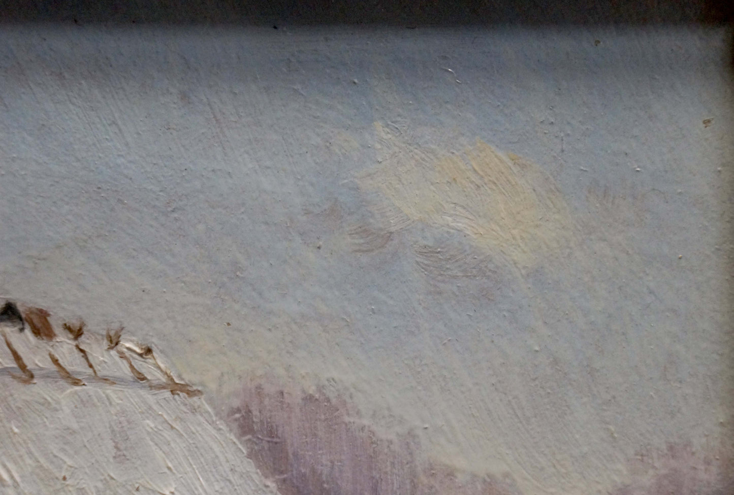 The oil painting "Snow Covered House"