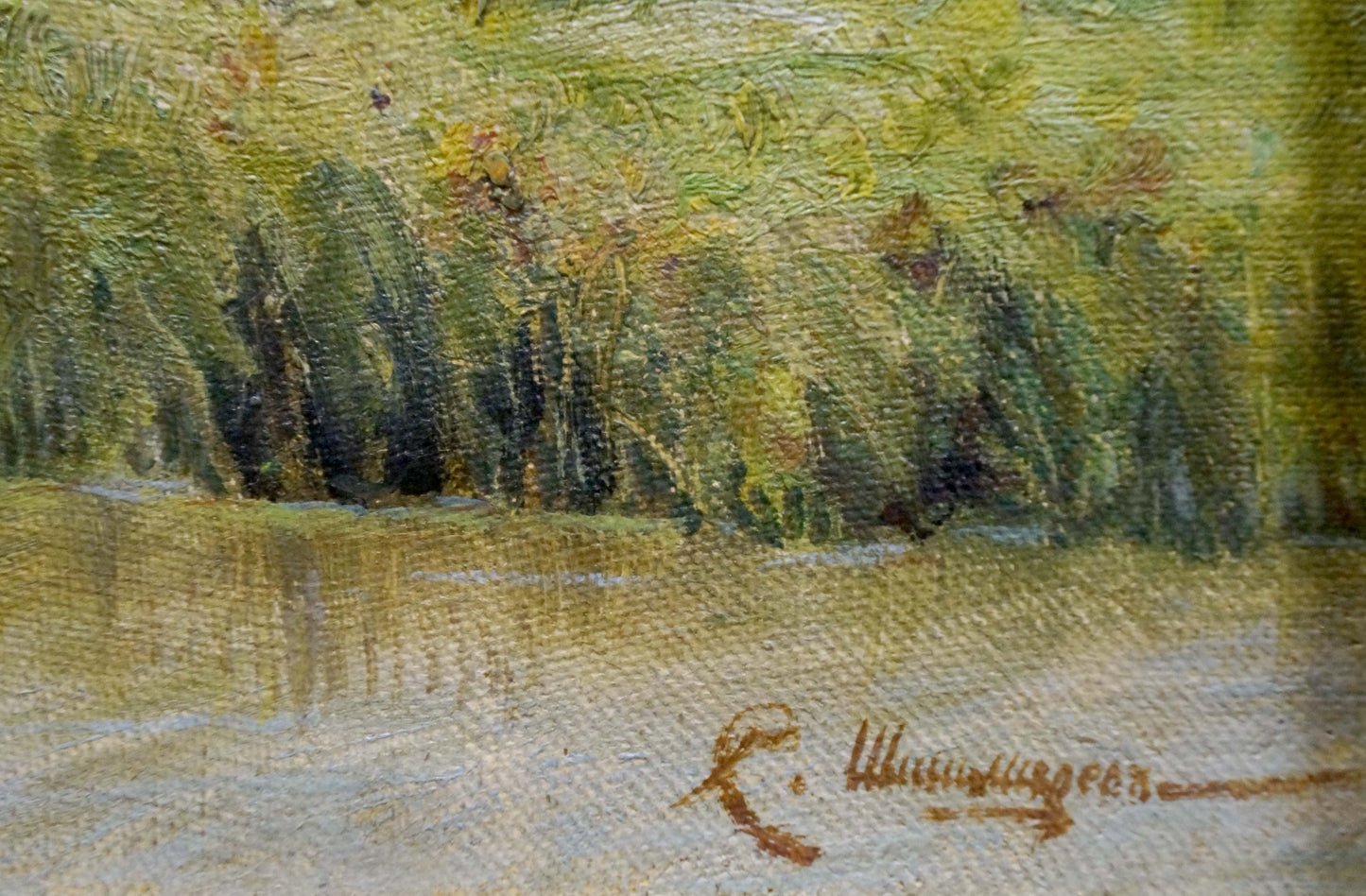 Oil painting Summer landscape