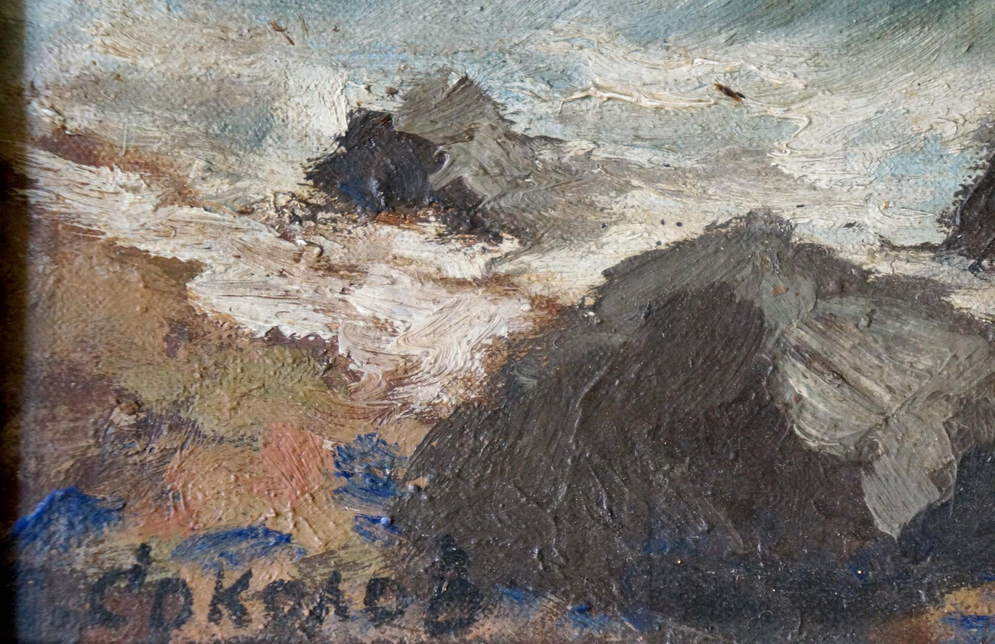 Oil painting Seascape with rocky shore Vasily Sokolov