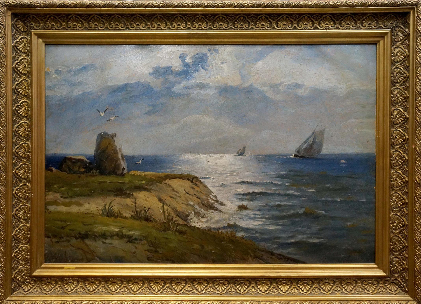 Oil painting Holidays at sea on sailboats Unknown artist