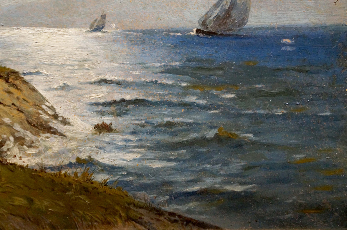 Oil painting Holidays at sea on sailboats Unknown artist