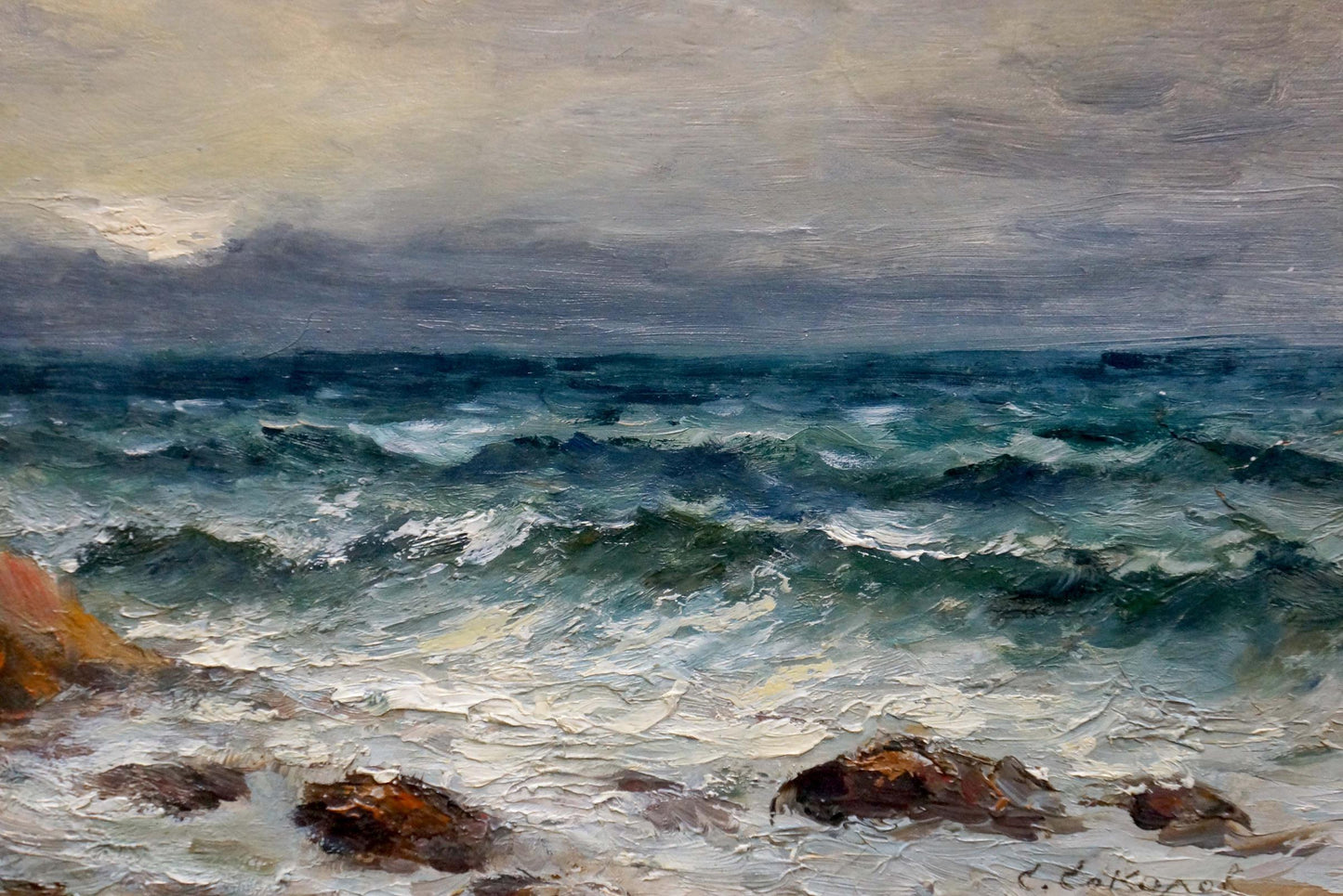 Oil painting Sea waves Sokolov Evgeny Mikhailovich