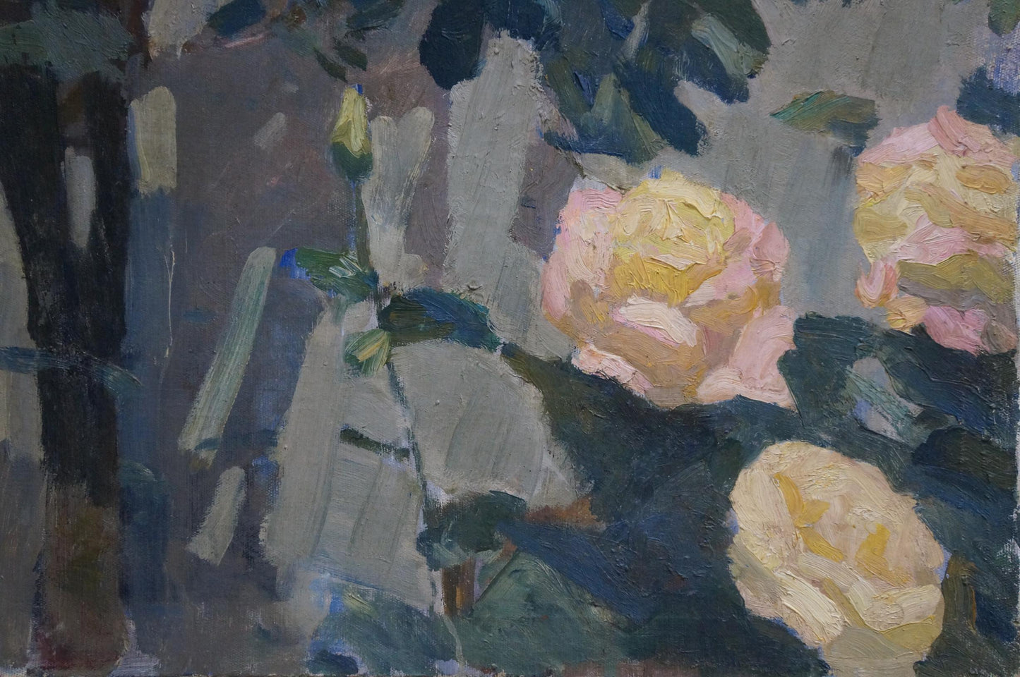 Oil painting Red and white roses Pokulity Konstantin Ivanovich