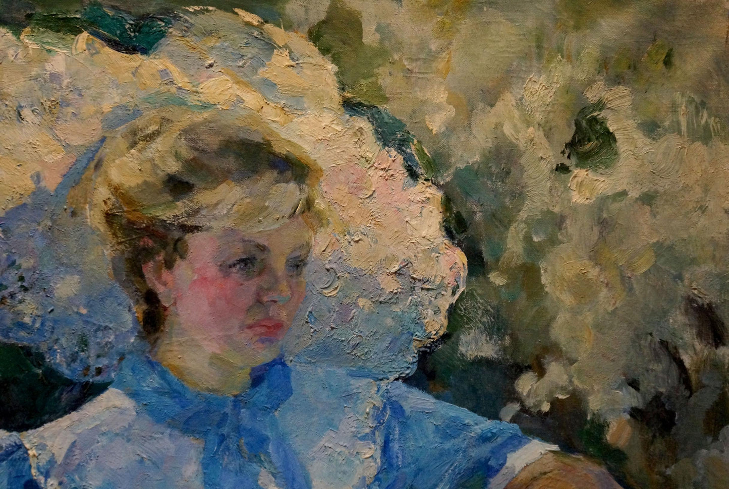 Oil painting Girl in the garden Titarenko Maria Anatolyevna