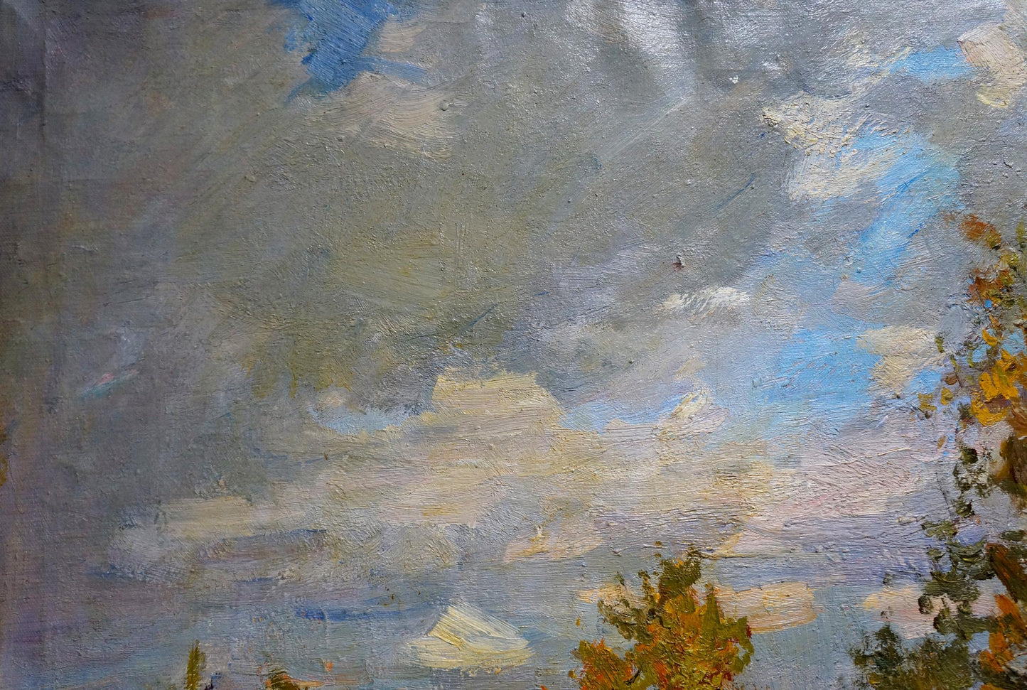 Oil painting Cloudy autumn day V. Gavrilov