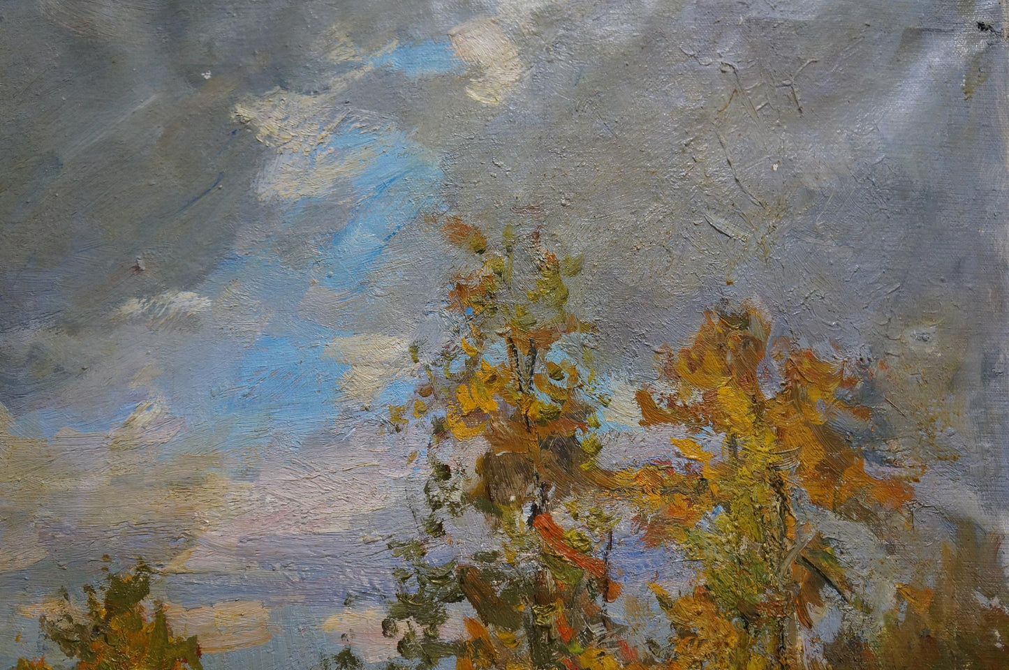 Oil painting Cloudy autumn day V. Gavrilov