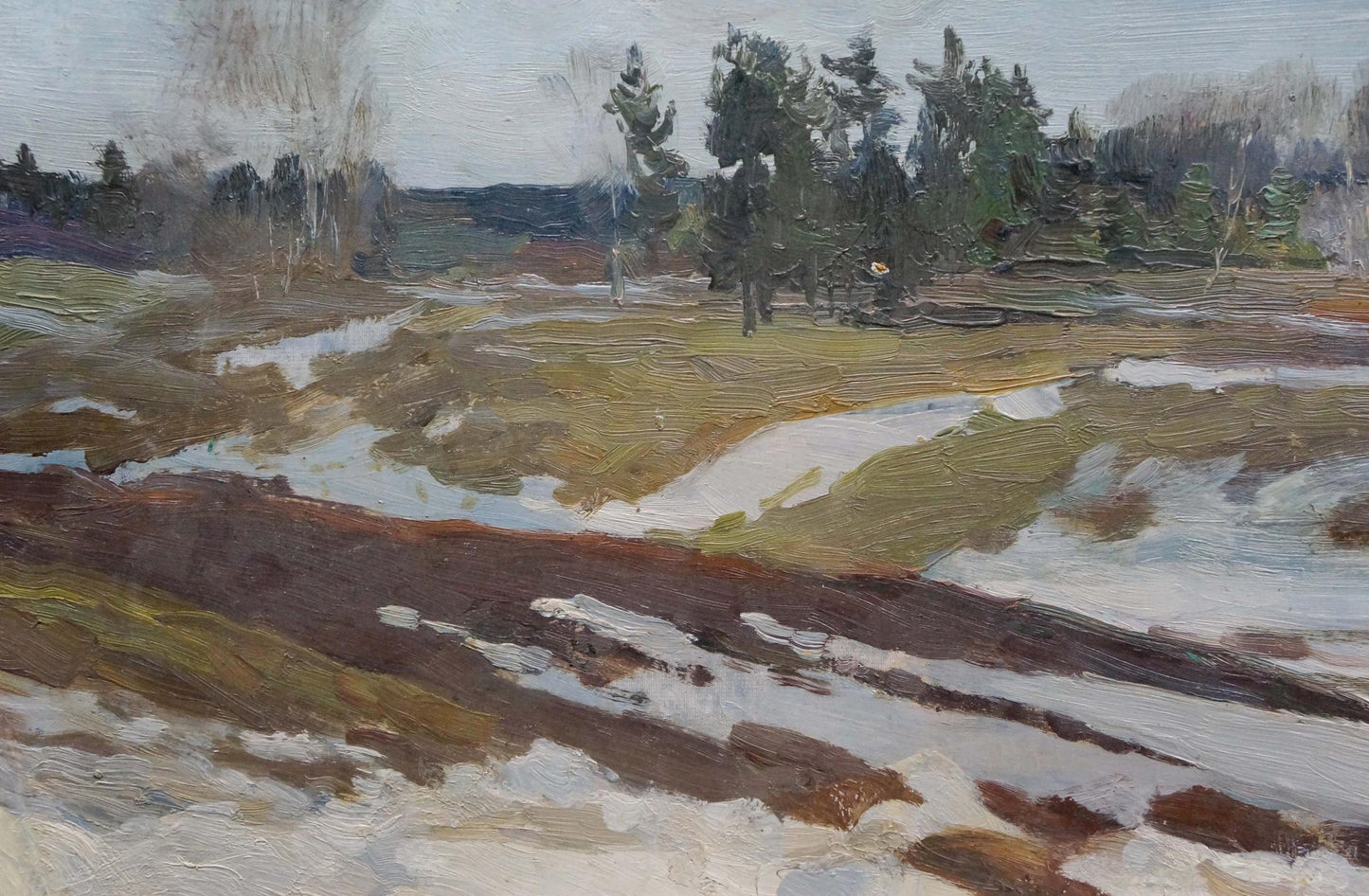 Oil painting Winter landscape Chernyshevsky Petr Akimovich