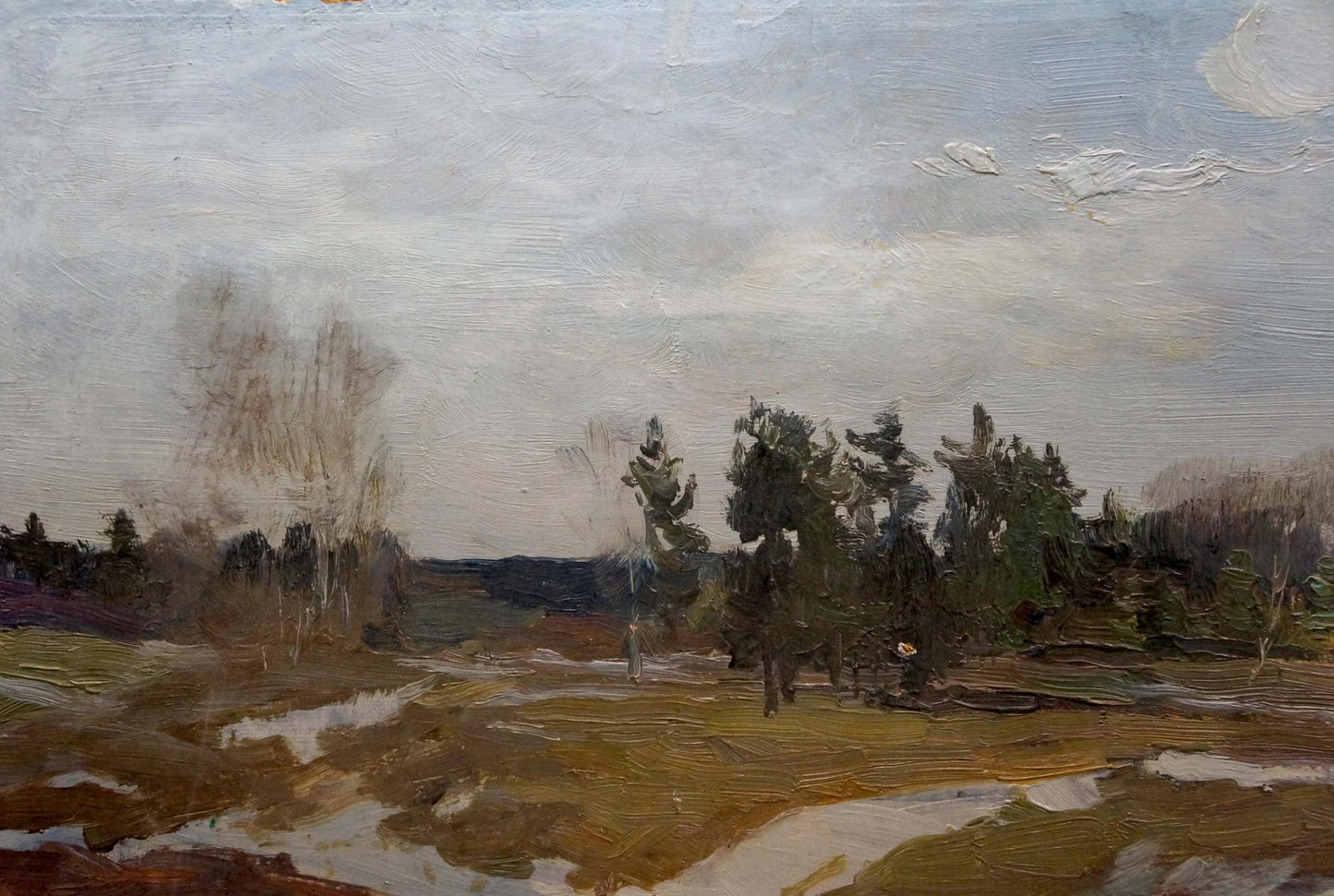 Oil painting Winter landscape Chernyshevsky Petr Akimovich