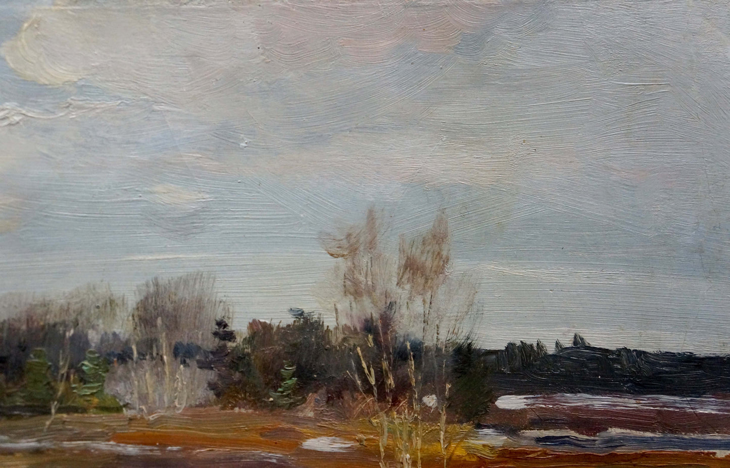 Oil painting Winter landscape Chernyshevsky Petr Akimovich