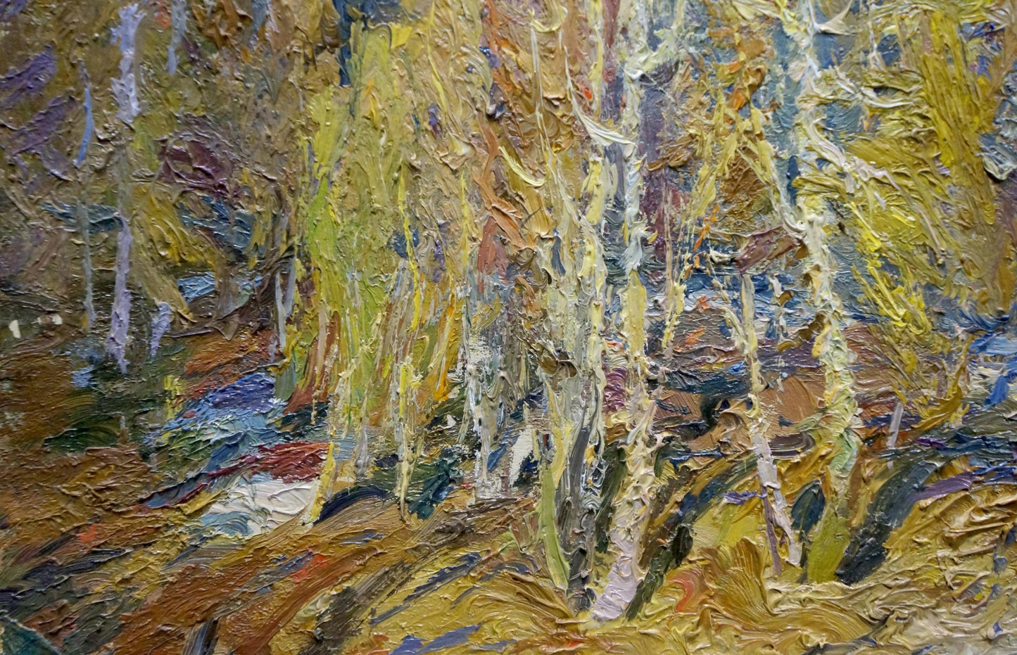 Oil painting Autumn forest by the river Grigory Ruban