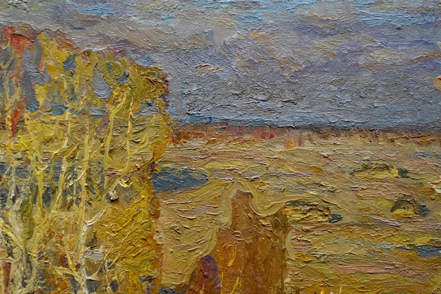 Oil painting Autumn forest by the river Grigory Ruban