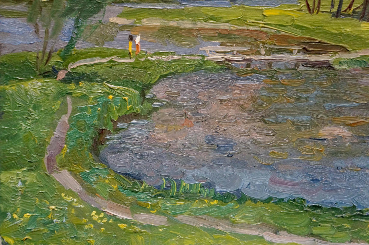 Oil painting Children by the river Ruban Grigory Savelievich