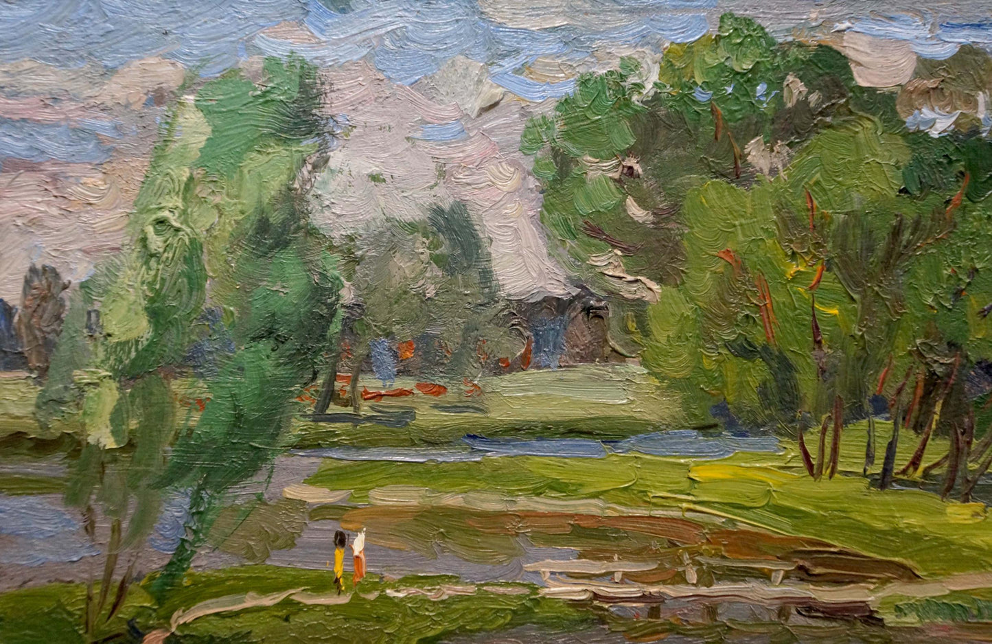 Oil painting Children by the river Ruban Grigory Savelievich