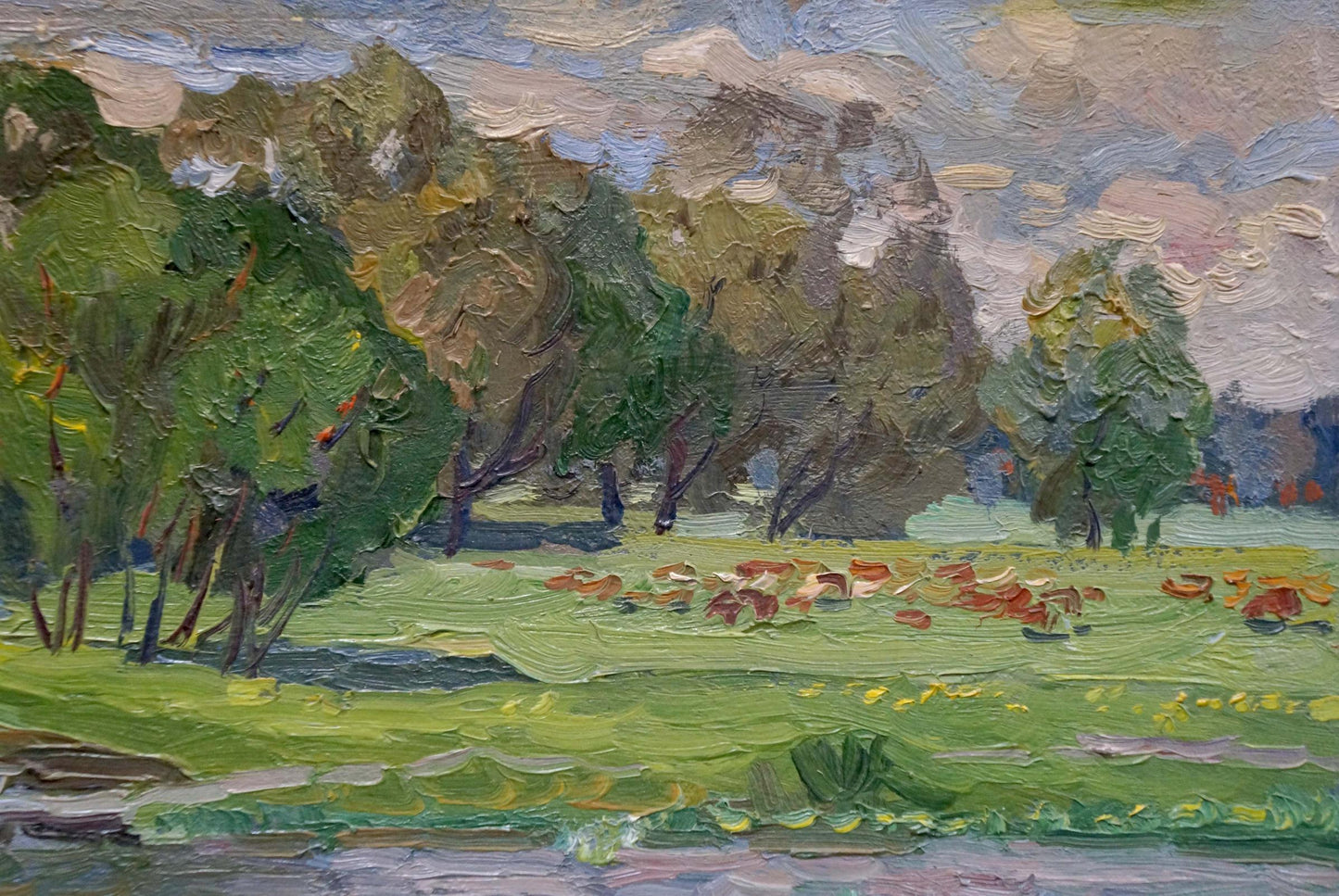 Oil painting Children by the river Ruban Grigory Savelievich