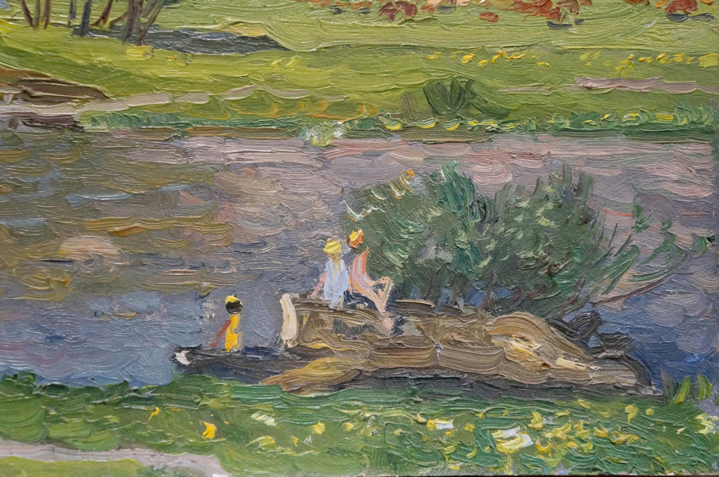 Oil painting Children by the river Ruban Grigory Savelievich