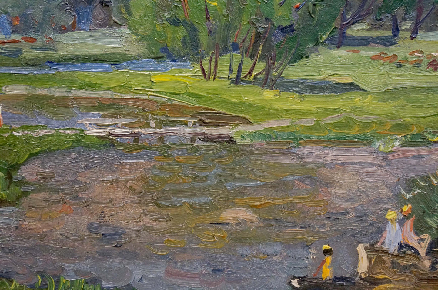 Oil painting Children by the river Ruban Grigory Savelievich
