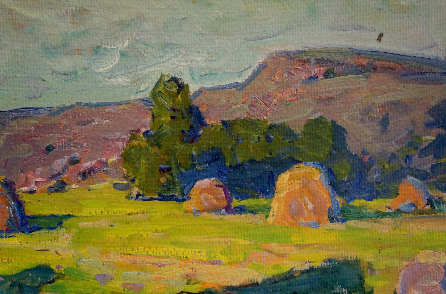 Oil painting Morning in the meadow Fomin Anatoly Nikiforovich