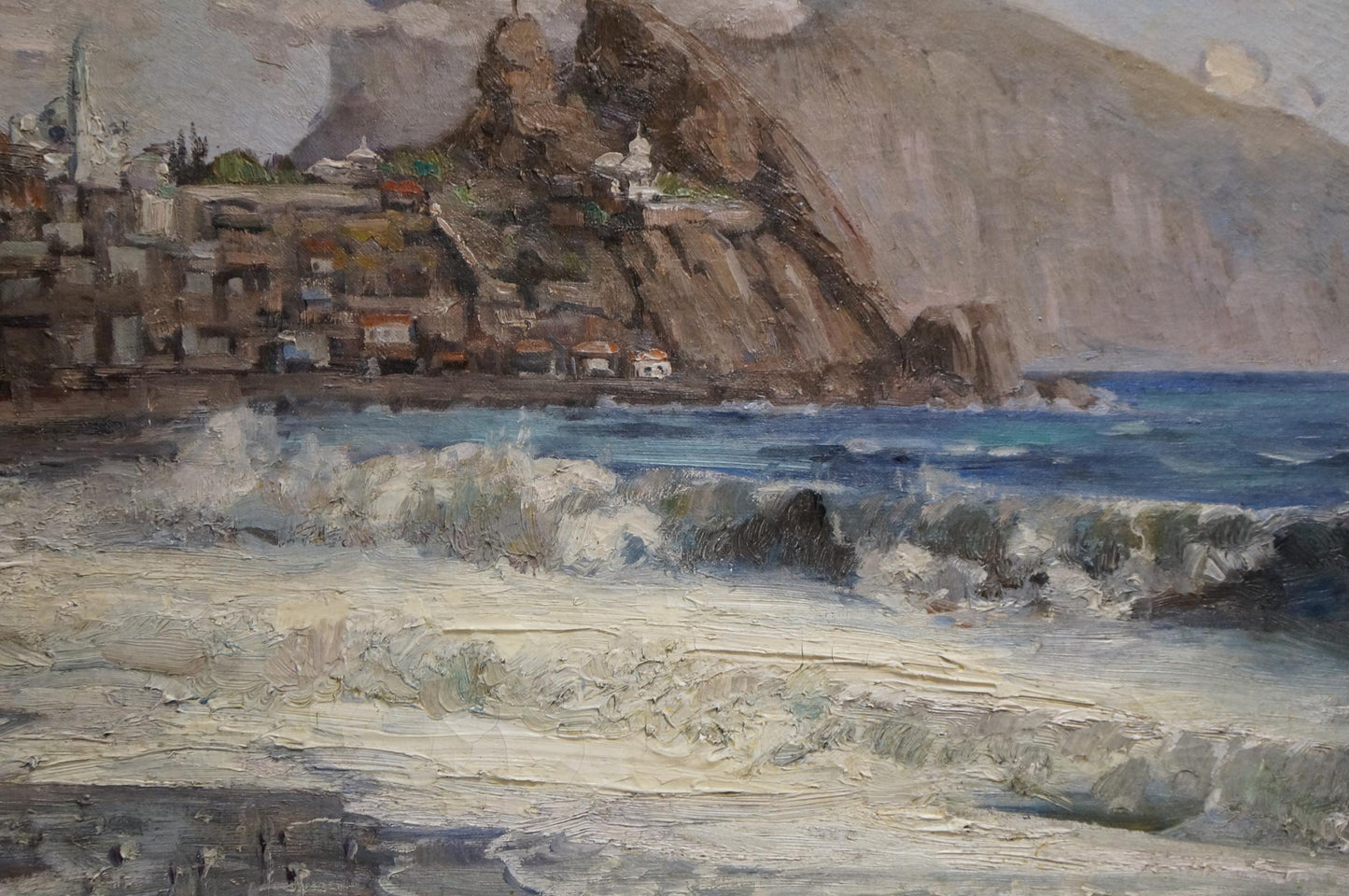 Oil painting Waves near the shore