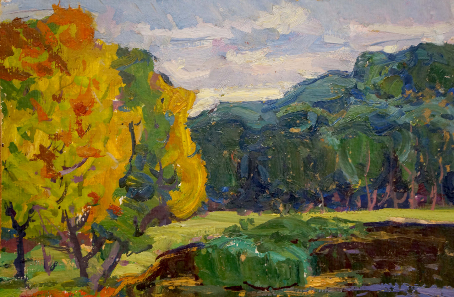 Oil painting Quiet lake Fomin Anatoly Nikiforovich