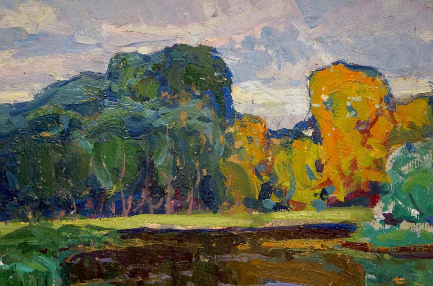 Oil painting Quiet lake Fomin Anatoly Nikiforovich