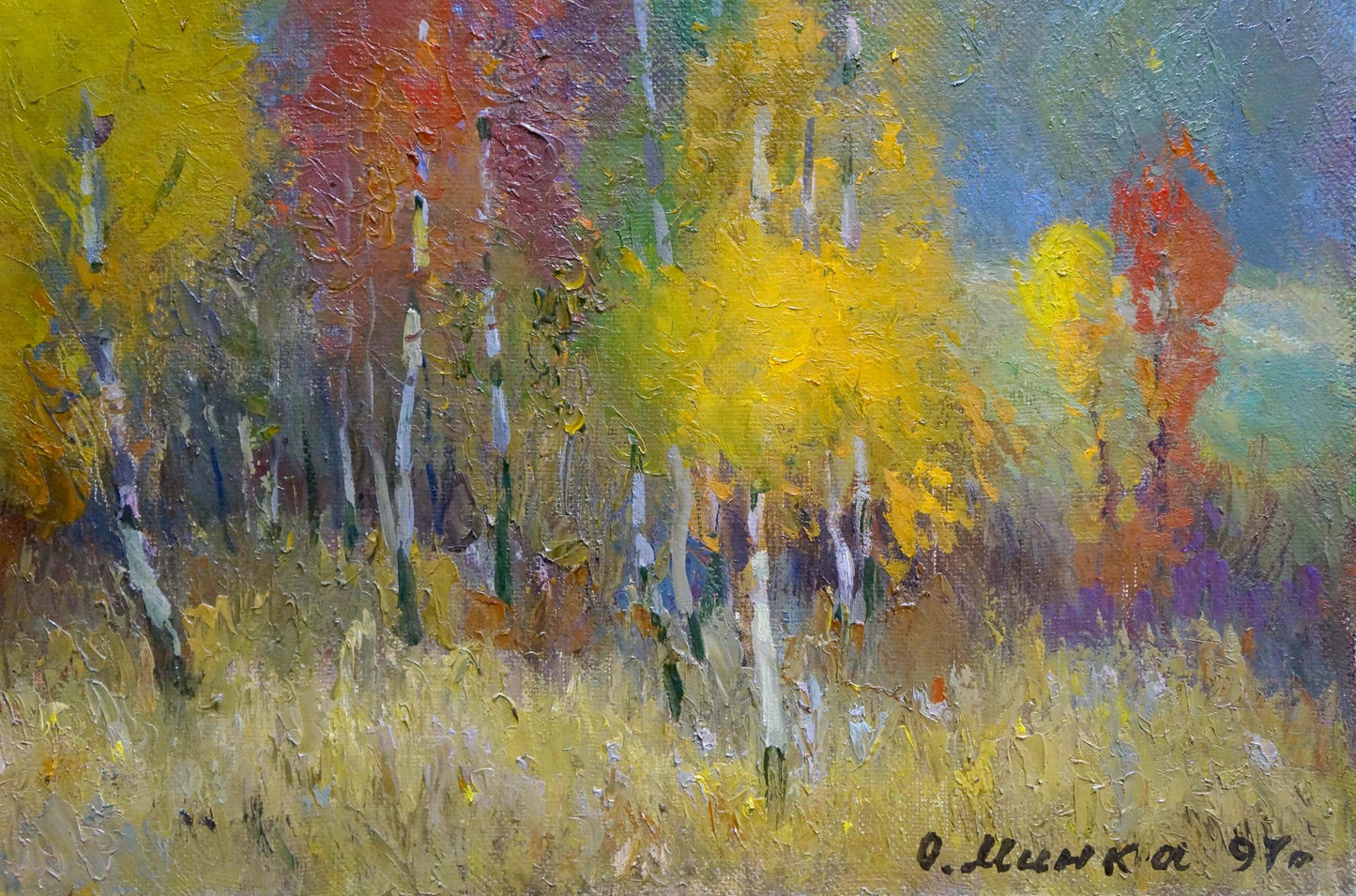 Oil painting Autumn quiet landscape Alexander Mynka