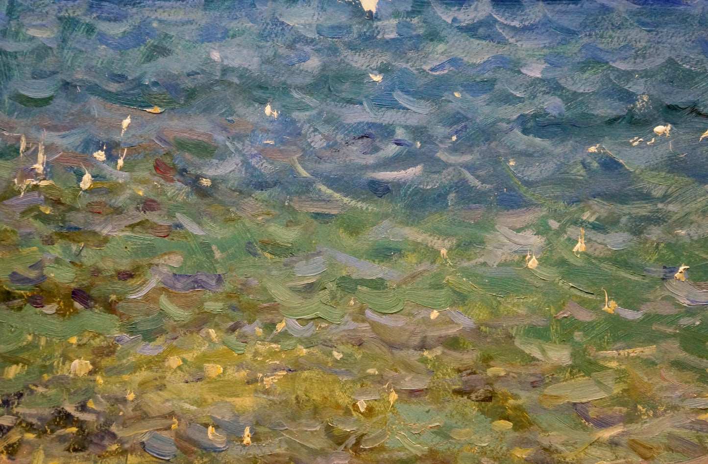In Filippov Z. I.'s oil painting, the seashore is studied meticulously