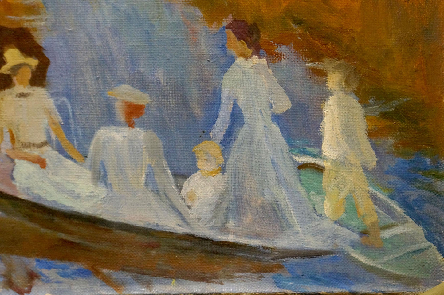 Oil painting People by the river Titarenko Maria Anatolyevna