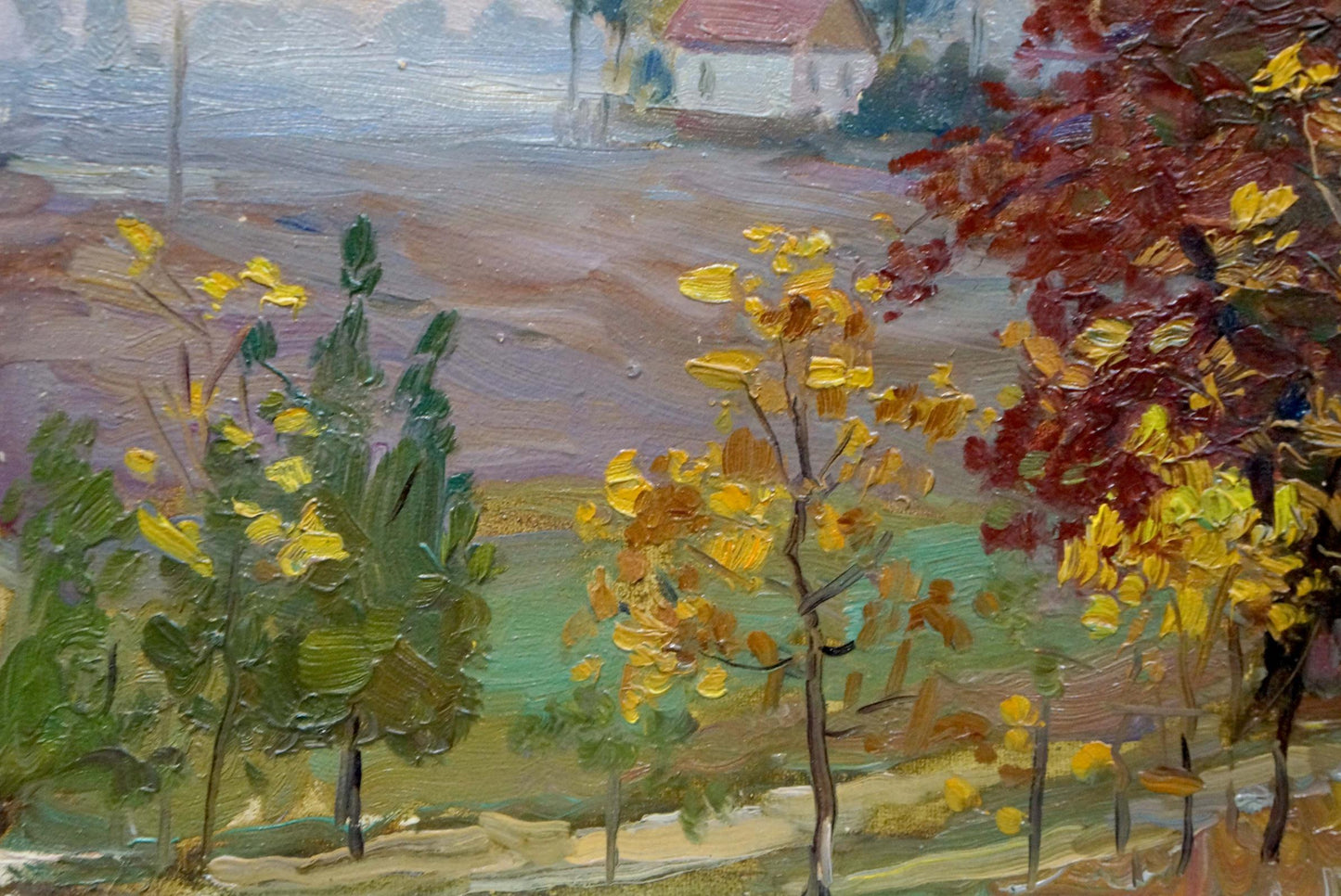 Andrey Nikitich Mordovets painted an autumn landscape in oils