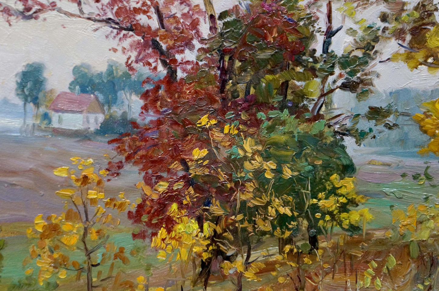 Andrey Nikitich Mordovets's oil artwork portraying an autumn landscape